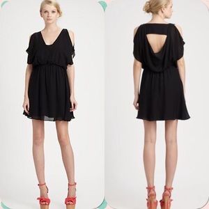 Alice + Olivia Zarrah Open Shoulder Fit & Flare Silk Dress XS NWT Retail $398